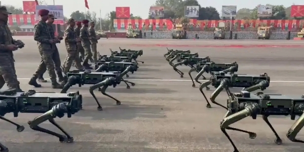 Robotic dogs parade on Indian Army Day