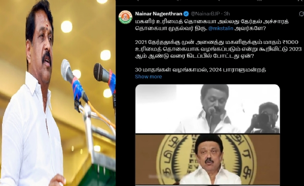 தேர்தல் நெருங்கும்போது மட்டும் மகளிரின் உரிமை ஞாபகம் வருகிறதா? - நயினார் நாகேந்திரன் விமர்சனம்
