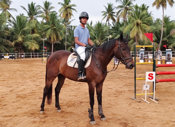 Student training in Coimbatore selected for the famous Asian-level horse riding competition held in Bahrain.