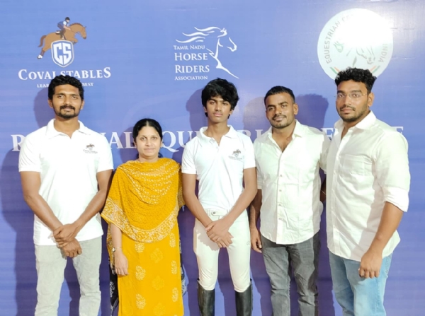 Student training in Coimbatore selected for the famous Asian-level horse riding competition held in Bahrain.