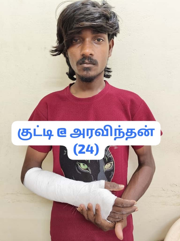 Four accused arrested in a murder attempt case near Coimbatore: One suspect, who tried to escape by jumping off a bridge, was seriously injured; police detained him after giving first aid treatment.