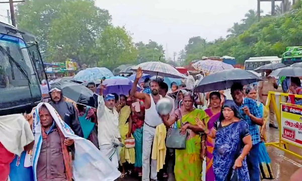 Pouring Rain Protest
