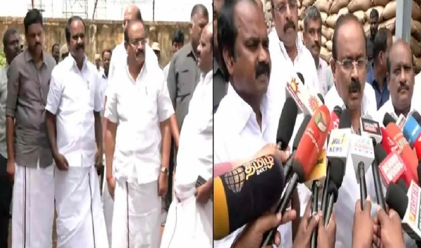 தஞ்சாவூர் நெல் கொள்முதல் நிலையத்தில் உணவுத்துறை அமைச்சர் சக்கரபாணி ஆய்வு