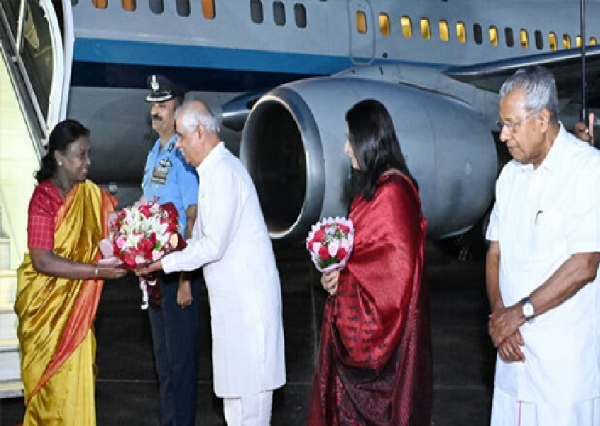 சபரிமலையில் சுவாமி தரிசனம் செய்ய ஜனாதிபதி திரவுபதி முர்மு கேரளா வருகை