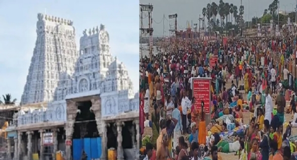 திருச்செந்தூரில் இன்று மாலை நடைபெறும் சூரசம்ஹார விழாவை காண லட்சக்கணக்கில் குவியும்  பக்தர்கள்