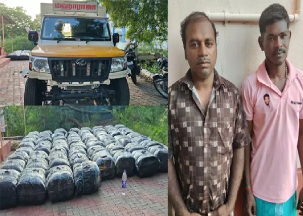 ரூ.60 லட்சம் மதிப்புள்ள பீடி இலை மூட்டைகளை இலங்கைக்கு கடத்த முயன்ற 2 பேர் கைது ரூ.60 லட்சம் மதிப்புள்ள பீடி இலை மூட்டைகளை இலங்கைக்கு கடத்த முயன்ற 2 பேர் கைது