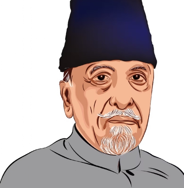 சுதந்திர இந்தியாவின் முதல் கல்வி அமைச்சர் மௌலானா அபுல் கலாம் ஆசாத். ஓவியம் இணைய ஊடகம் சுதந்திர இந்தியாவின் முதல் கல்வி அமைச்சர் மௌலானா அபுல் கலாம் ஆசாத். ஓவியம் இணைய ஊடகம்