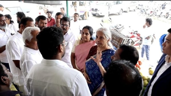 GST tax reduction: Union Finance Minister Nirmala Sitharaman interacts with the public in Coimbatore. GST tax reduction: Union Finance Minister Nirmala Sitharaman interacts with the public in Coimbatore.