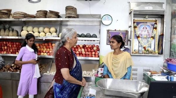 GST tax reduction: Union Finance Minister Nirmala Sitharaman interacts with the public in Coimbatore. GST tax reduction: Union Finance Minister Nirmala Sitharaman interacts with the public in Coimbatore.