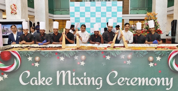 A cake mixing ceremony was held at the Le Meridien Hotel in Coimbatore in celebration of the upcoming Christmas festival. A cake mixing ceremony was held at the Le Meridien Hotel in Coimbatore in celebration of the upcoming Christmas festival.