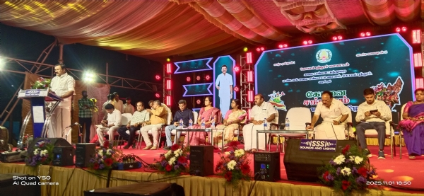 The two-day “Coimbatore Sangamam - Namathu Ooru Thiruvizha” is being held at VOC Grounds in Coimbatore. Tamil Development Minister Saminathan inaugurated the festival today and witnessed the cultural programs.