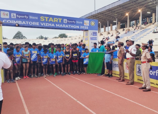 A marathon emphasizing the “Healthy Coimbatore” awareness saw participation from over 3,000 people.