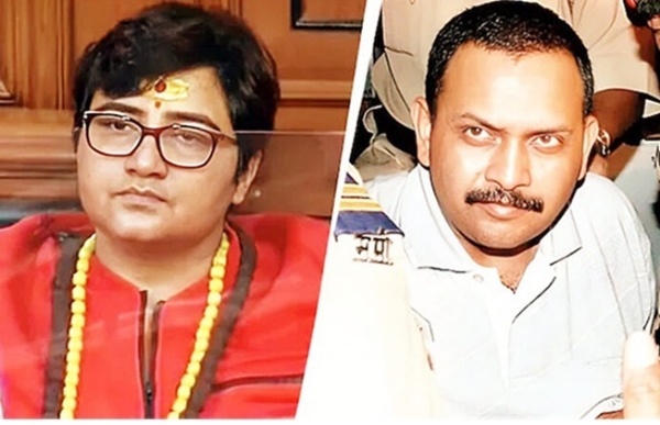 பிரக்யா சிங் தாக்கூர் மற்றும் லெப்டினன்ட் கர்னல் பிரசாத் புரோஹித். புகைப்படம்: இணைய ஊடகம்