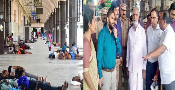 கோயம்பேடு பேருந்து நிலையத்தில் அமைச்சர் பி.கே.சேகர்பாபு ஆய்வு