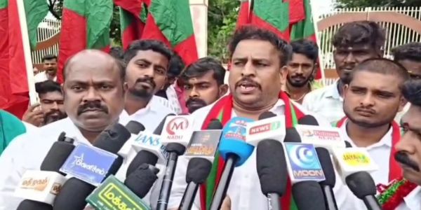 தடை செய்யப்பட்ட லாட்டரி விற்பனை மற்றும் விபச்சாரங்களை தடுக்க கோரி தமிழக மக்கள் முன்னேற்ற கழகம் சார்பில் ஆர்ப்பாட்டம்