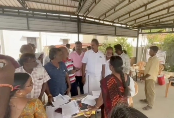 Former minister and AIADMK headquarters secretary S. P. Velumani personally inspected the special intensive voter list revision camp being held in Coimbatore. Former minister and AIADMK headquarters secretary S. P. Velumani personally inspected the special intensive voter list revision camp being held in Coimbatore.