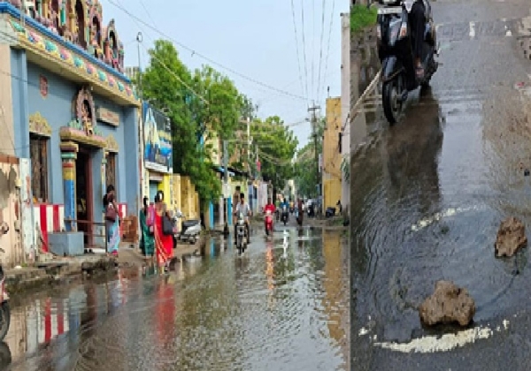 தூத்துக்குடி  பிரதான சாலையில் கழிவுநீர் தேங்கி துர்நாற்றம் வீசும் அவலம்