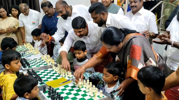 State-level chess competitions are being held today in a private college located in the NavIndia area of Coimbatore under the BJP Sports Department. State-level chess competitions are being held today in a private college located in the NavIndia area of Coimbatore under the BJP Sports Department.