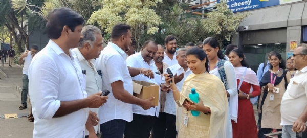 In Coimbatore, under the leadership of Mettukarai City AIADMK Secretary Shanmugaraja, pepper sprays were distributed to college students, working women, and women traveling by bus as part of an initiative to help women protect themselves. In Coimbatore, under the leadership of Mettukarai City AIADMK Secretary Shanmugaraja, pepper sprays were distributed to college students, working women, and women traveling by bus as part of an initiative to help women protect themselves.