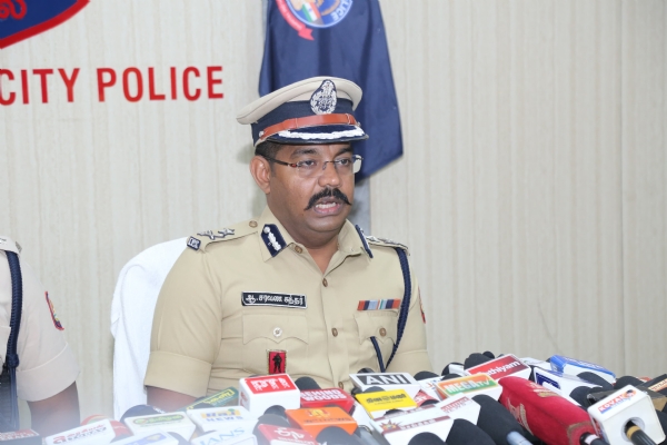 The Coimbatore City Police Commissioner Saravana Sundar spoke to reporters today morning at the Commissioner’s office. The Coimbatore City Police Commissioner Saravana Sundar spoke to reporters today morning at the Commissioner’s office.
