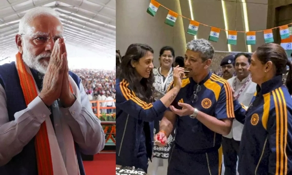 டெல்லி விமான நிலையத்தில் இன்று பிரதமர் மோடியை சந்திக்கும் இந்திய கிரிக்கெட் வீராங்கனைகளுக்கு உற்சாக வரவேற்பு டெல்லி விமான நிலையத்தில் இன்று பிரதமர் மோடியை சந்திக்கும் இந்திய கிரிக்கெட் வீராங்கனைகளுக்கு உற்சாக வரவேற்பு