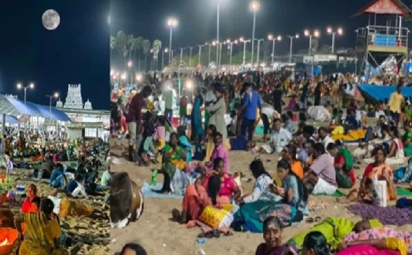 திருச்செந்தூர் கோவில் கடற்கரையில் இரவு நேரத்தில் தங்குவதற்கு தடை - கோவில் நிர்வாகம் அறிவிப்பு திருச்செந்தூர் கோவில் கடற்கரையில் இரவு நேரத்தில் தங்குவதற்கு தடை - கோவில் நிர்வாகம் அறிவிப்பு