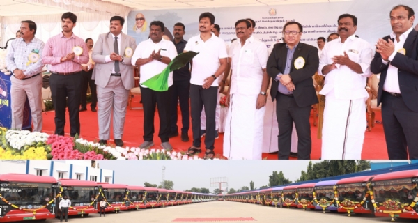 பூவிருந்தவல்லியில் மின்சாரப் பேருந்து பணிமனையை துணை முதல்வர் உதயநிதி ஸ்டாலின் இன்று திறந்து வைத்தார்