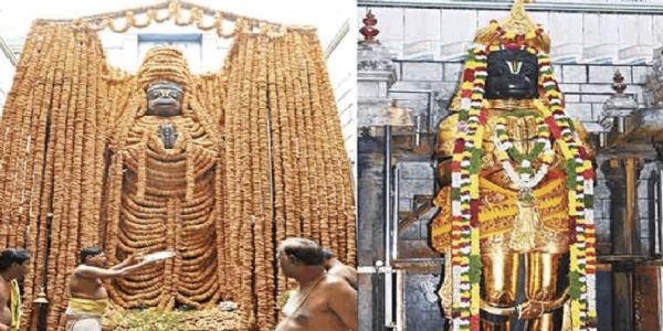 அனுமன் ஜெயந்தி விழா - 1,00,008 வடைகள் சாத்தப்பட்டு பக்தர்களுக்கு  காட்சியளித்த நாமக்கல் ஆஞ்சநேயர்