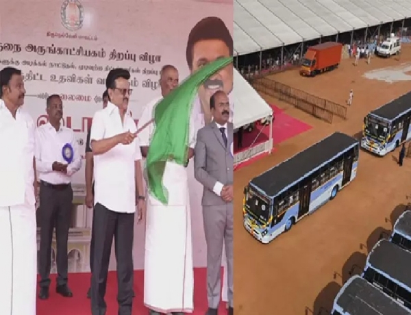 திருநெல்வேலியில் 15 புதிய பேருந்து போக்குவரத்து சேவையை முதல்வர் ஸ்டாலின் தொடங்கி வைத்தார்