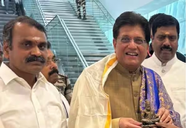 பாஜகவின்  தேர்தல் பொறுப்பாளர் மத்திய அமைச்சர் பியூஷ் கோயல்  இன்று சென்னை வருகை