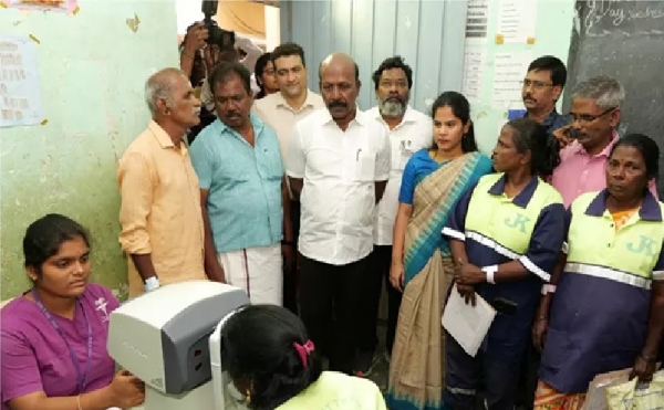 நலம் காக்கும் ஸ்டாலின் மருத்துவ முகாமில்  அமைச்சர் மா.சுப்பிரமணியன் ஆய்வு