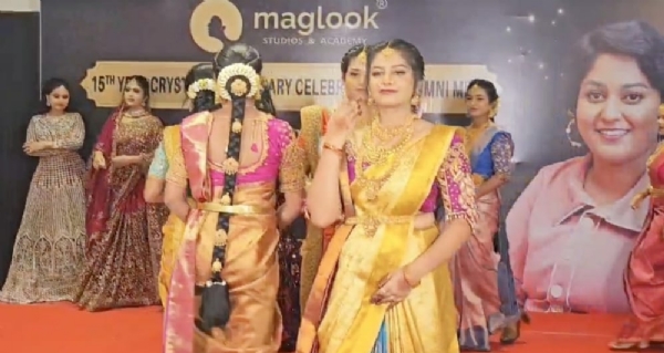 The event in Coimbatore featured a grand wedding procession (ramp walk) involving over a hundred newlywed couples. The event in Coimbatore featured a grand wedding procession (ramp walk) involving over a hundred newlywed couples.