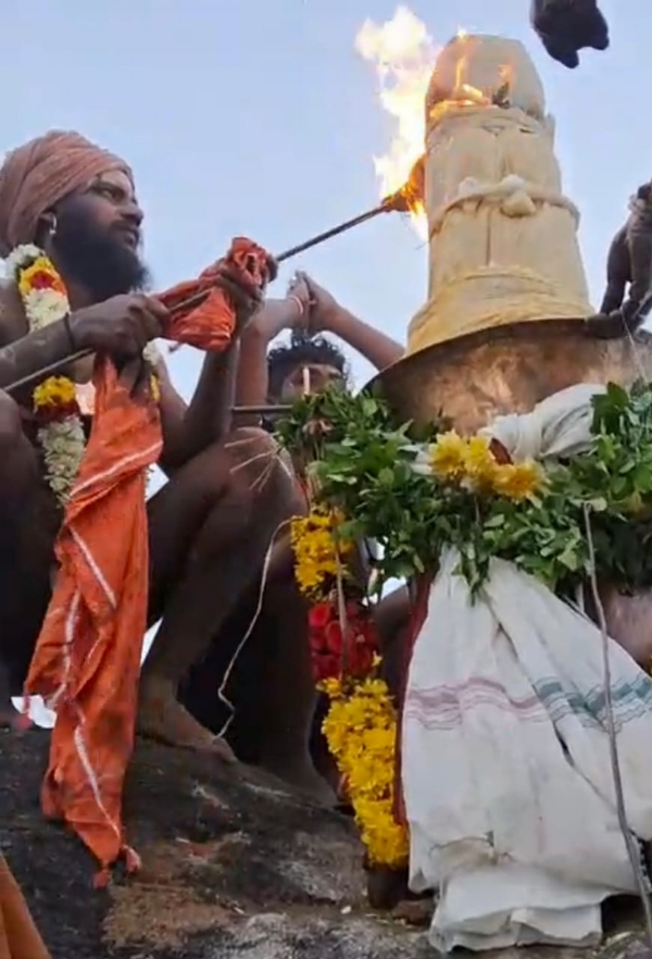 High Court order: Worship involving lighting the coconut lamp at the summit of the seventh hill of the Selvampulinga Temple in Vellingiri Hills, Coimbatore. High Court order: Worship involving lighting the coconut lamp at the summit of the seventh hill of the Selvampulinga Temple in Vellingiri Hills, Coimbatore.