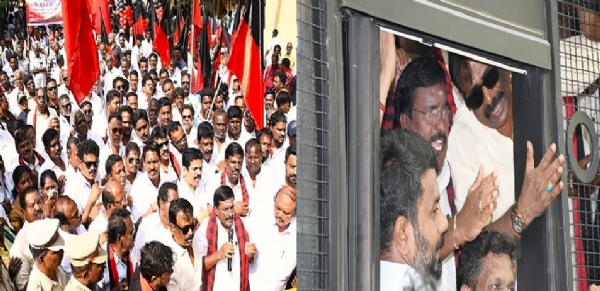 போலி மருந்து தயாரித்த விவகாரம் - புதுச்சேரி சட்டப் பேரவையை முற்றுகையிட முயன்ற 4 திமுக எம்எல்ஏக்கள் கைது