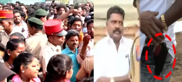 புதுச்சேரியில் தவெக பொதுக்கூட்டத்தில் கலந்து கொள்ள துப்பாக்கியுடன் வந்தவர் கைது புதுச்சேரியில் தவெக பொதுக்கூட்டத்தில் கலந்து கொள்ள துப்பாக்கியுடன் வந்தவர் கைது