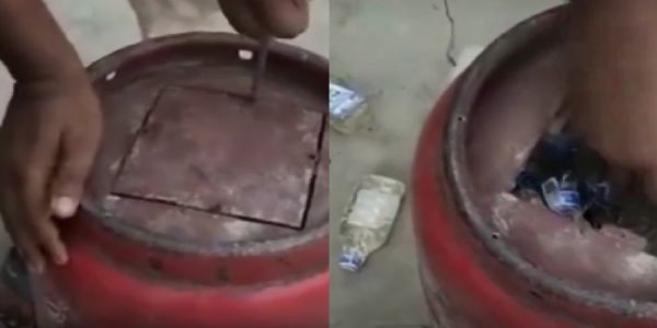 பிஹாரில் எரிவாயு சிலிண்டருக்குள் வைத்து மதுபானங்கள் கடத்தல்