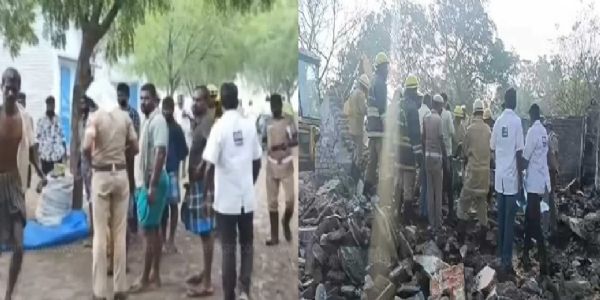 பட்டாசு ஆலை வெடி விபத்தில் பெண் தொழிலாளி உயிரிழப்பு - 8 பேர் படுகாயம்