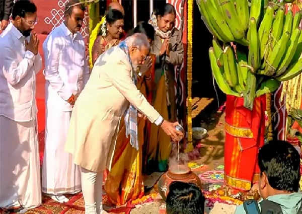 மத்திய அமைச்சர் எல்.முருகன் இல்ல பொங்கல் விழாவில் பிரதமர் மோடி பங்கேற்பு