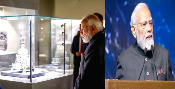 புத்தரின் புனித சின்னங்கள் உள்ளடக்கிய பிரமாண்ட கண்காட்சியை பிரதமர் மோடி திறந்து வைத்தார்