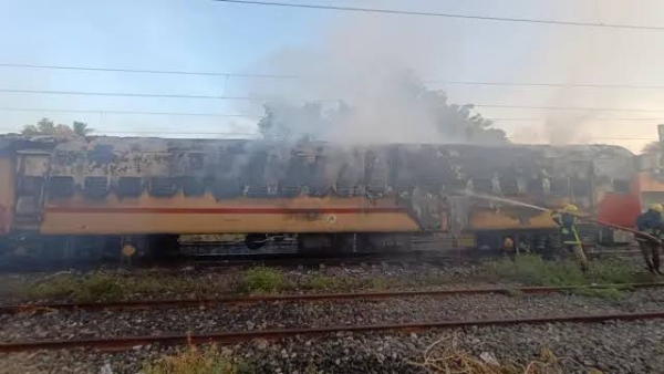 Train fire accident