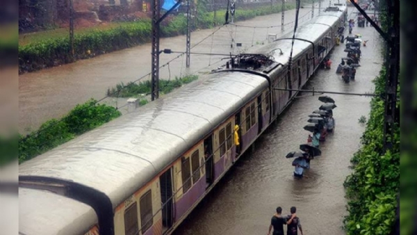 Rain in railway tracks