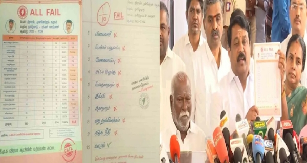 குறைந்த மதிப்பெண் எடுத்து திமுக அரசு தோல்வி - மதிப்பெண் சான்றிதழ் வழங்கிய  நயினார் நாகேந்திரன்