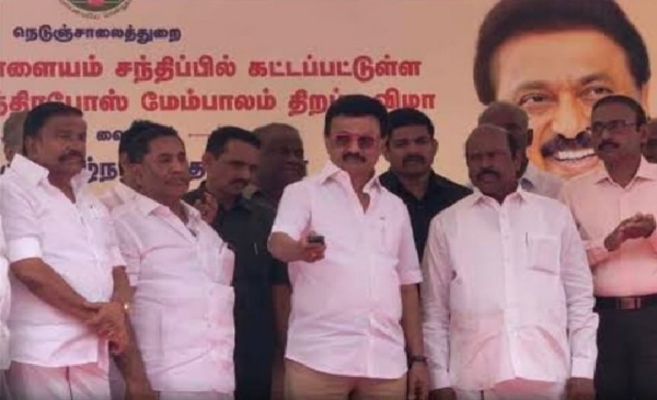 மதுரையில் நேதாஜி சுபாஷ் சந்திர போஸ்  மேம்பாலத்தை  முதல்வர் ஸ்டாலின் திறந்து வைத்தார்