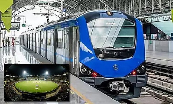 இன்று சேப்பாக்கத்தில் நடக்கவிருக்கும் கிரிக்கெட் போட்டிக்காக பயணிகளுக்கு சலுகை வழங்கியுள்ள மெட்ரோ