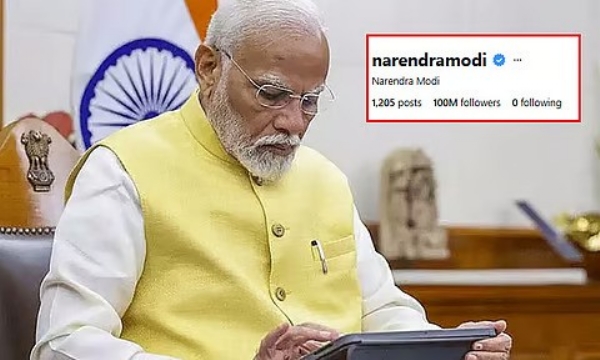 இன்ஸ்டாகிராம் சமூக ஊடகத்தில் 10 கோடி பின்தொடர்பவர்கள் - ஒரு புதிய மைல்கல்லை எட்டியுள்ள பிரதமர் மோடி