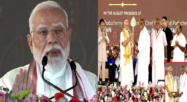 மத்திய மாநில அரசுகள் இணைந்தால் எவ்வளவு சிறப்பாக இருக்கும் என்பதற்கு புதுச்சேரியே உதாரணம் - பிரதமர் மோடி மத்திய மாநில அரசுகள் இணைந்தால் எவ்வளவு சிறப்பாக இருக்கும் என்பதற்கு புதுச்சேரியே உதாரணம் - பிரதமர் மோடி