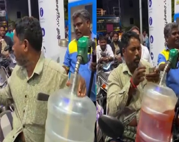 மதுரையில் தண்ணீர் கேனில் பெட்ரோல் நிரப்பிய இளைஞர் - இணையத்தில் பரவும் வீடியோ மதுரையில் தண்ணீர் கேனில் பெட்ரோல் நிரப்பிய இளைஞர் - இணையத்தில் பரவும் வீடியோ