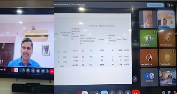 எரிவாயு விநியோக நிறுவன  பிரதிநிதிகளுடன் தூத்துக்குடி மாவட்ட ஆட்சியர் ஆலோசனைக் கூட்டம்