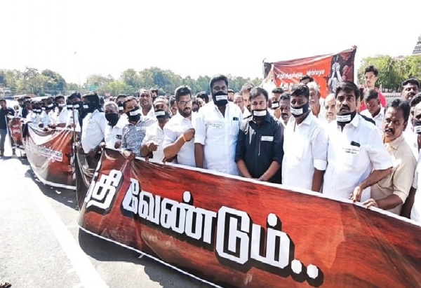 AIADMK members staged