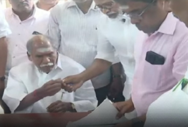 Puducherry Chief Minister Rangasamy Files Nomination